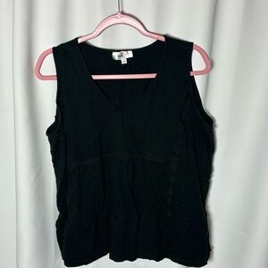 Perfectly Priscilla Black Sleeveless Top babydoll 1x